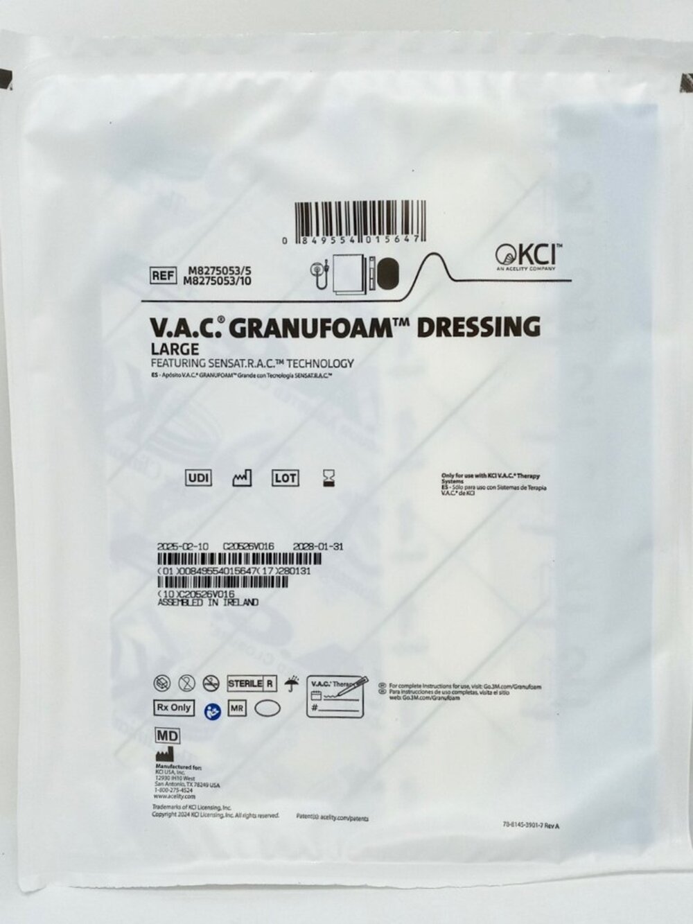 Lot of 5 KCI V.A.C. GranuFoam Dressing Kit Size LARGE (Exp 2028) - Picture 2 of 5